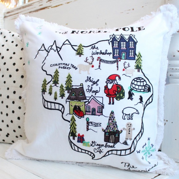LAST ONE NWT Hammond North Pole Cotton Christmas Accent Throw Pillow (1) 18 x 18 - Picture 1 of 8